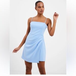 French Connection Whisper straight neck dress in placid Blue NWT $128 size 12